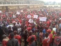 Protesters gather for the march