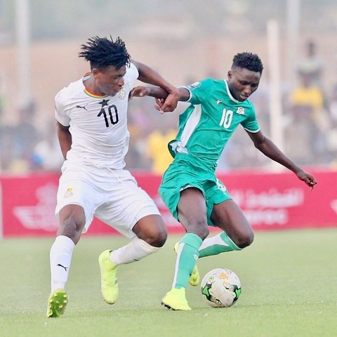 Kudus Mohammed (in white jersey) in a challenge for the ball during the match