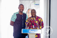 CEO and Board chair of the NHIA, Bernard Okoe-Boye and Ernest K. P. Kwarkore