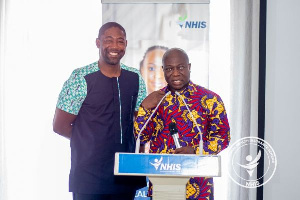 CEO and Board chair of the NHIA, Bernard Okoe-Boye and Ernest K. P. Kwarkore