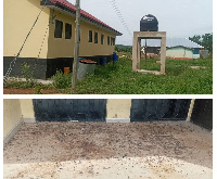 The locked up completed GNPC Foundation 20 seater toilet facility at Yagbon-Kura