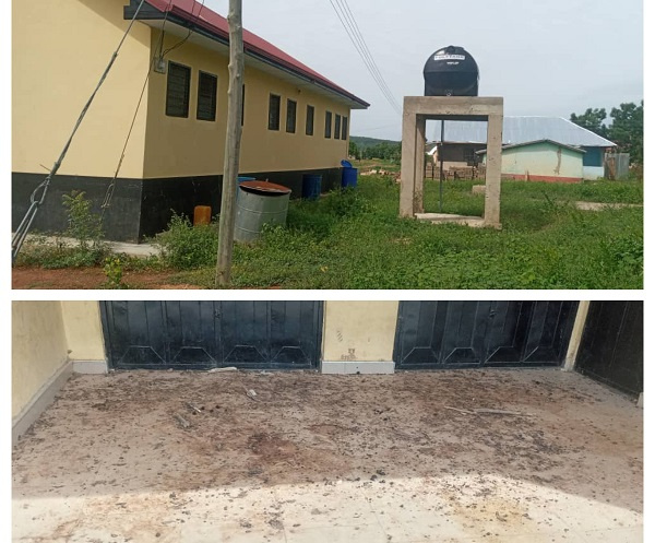 The locked up completed GNPC Foundation 20 seater toilet facility at Yagbon-Kura