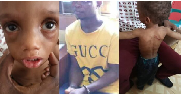 Wisdom Godwin sujected his 4-year-old stepson to severe beatings