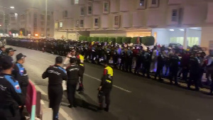 Heavy security at the Black Stars hotel in Doha