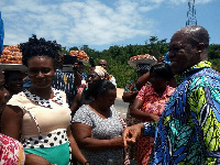 Vice President Kwesi Amissah- Arthur interacting with the traders