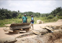 Alex Agyekum inspecting one of the projects