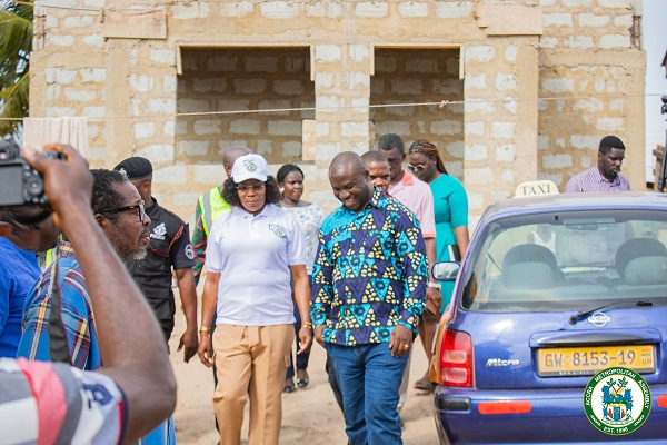 Elizabeth K.T. Sackey, inspecting one of the education projects