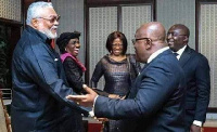 The late Former President, JJ Rawlings and President Nana Addo Dankwa Akufo-Addo