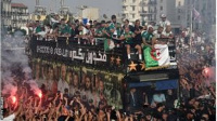 Thousands of Algerians turned up for the bus parade