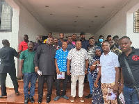 Nana B in a group photograph with the serial callers in the Ashanti Region