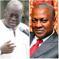 Nana Akufo-Addo (L), John Dramani Mahama (R)