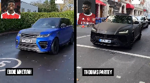 Nketiah's Range Rover and Partey's Lamborghini