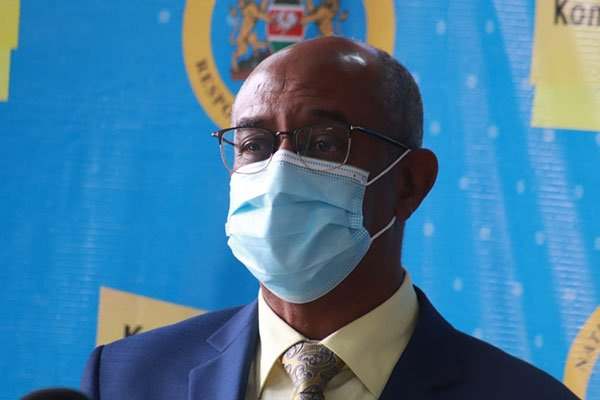 Health Chief Administrative Secretary Rashid Aman gives daily press briefing on May 15, 2020 at Afya