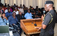 IGP Dr. George Akuffo Dampare in a meeting with some members of the TUC