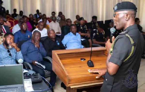 IGP Dr. George Akuffo Dampare in a meeting with some members of the TUC