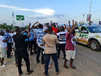 Some of supporters surrounding Dr Hassan Ayariga