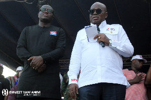 Nana Addo Dankwa Akufo-Addo with the NPP aspirant in Kumawu Ernest Yaw Anim