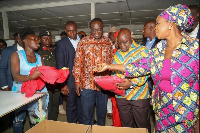 President Nana Addo Dankwa Akufo-Addo with Trade Minister and others.