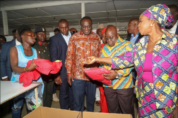 President Nana Addo Dankwa Akufo-Addo with Trade Minister and others.