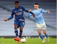 Thomas Partey made his debut for Arsenal in their 1-0 loss to Manchester City