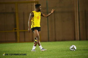 Mubarak Wakaso during training