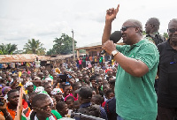 President Mahama addressing party supporters