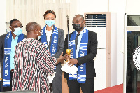 Alhaji Baba Suleman with the swearing in sword