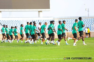 Black Stars during a training session