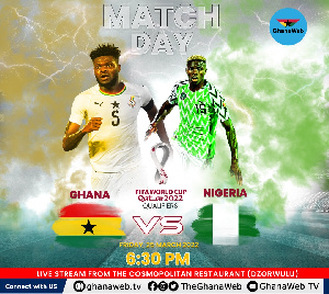 The game will be live on GhanaWeb TV