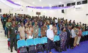 Ghanaian security personnel and stakeholders at the training program