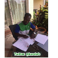 The striker who has been training with Karela FC for about two months now, signs on a two year deal