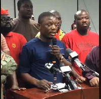 Kofi Adams National Organiser of National Democratic Congress (NDC, addressing the press