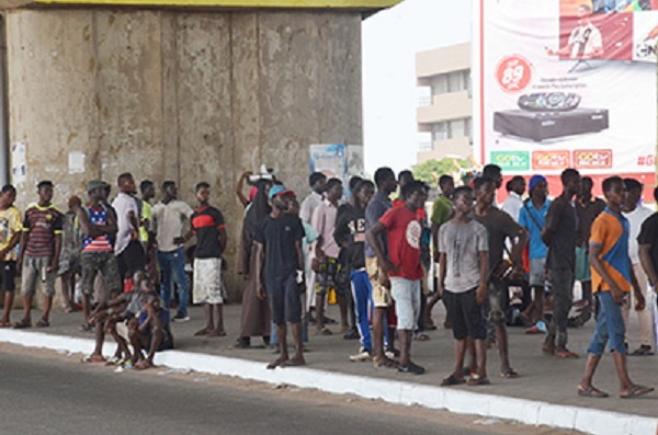 People had queued to benefit of the food that was being shared