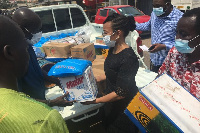 MP for the area Zanetor Agyemang-Rawlings provided relief items to affected persons