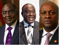 Dr Mahamudu Bawumia, Alan Kyerematen and John Dramani Mahama (from left to right)