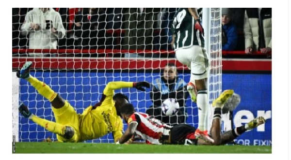 The moment Brentford scored against Manchester United