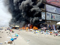 A fire started at the Kumasi Central market today caused the loss of several properties