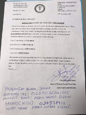 Medical report of Fuseini Abdul-Majeed