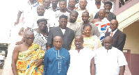 Ashanti Regional Minister, Simon Osei Mensah with MMDCEs in Ashanti Region.