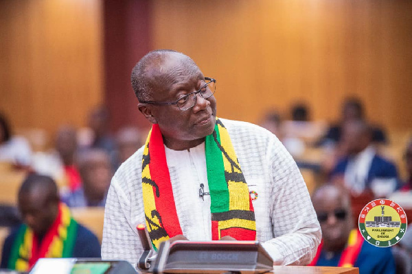 Ken Ofori-Atta addressing parliament during the 2023 budget reading