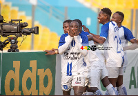 Real Tamale United players celebrating a goal