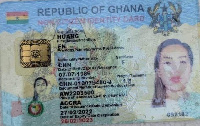 Ghana Card purported to be that of Aisha Huang | File photo