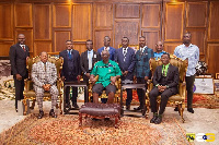 The leadership in a group photo with former President Kufuor