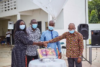 Master Edwin Ofosu, a first-year visually-impaired student of Akuapeman SHS thrilled the audience