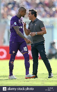 Ghana international Kevin-Prince Boateng and former Fiorentina coach Vincenzo Montella