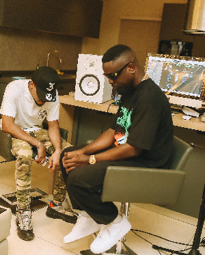 Sarkodie and Chance the Rapper in the studio