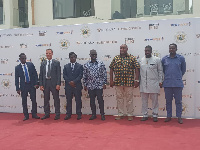 Minister Works and Housing (middle) with dignitaries during the launch