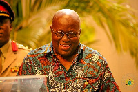 President Akufo-Addo speaking at a meeting with the Ghanaian community resident in Cote d