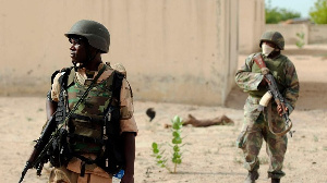 Nigeria troops patrolling in the north of Borno state