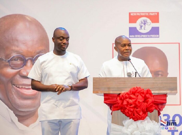 NPP General Secretary with National Chairman Stephen Ayesu Ntim [R]